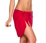 2025 Summer Women's Short Skirt Print Beach Chiffon Silk Scarf Hanging Half-Dress Skirt HZ1208