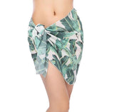 2025 Summer Women's Short Skirt Print Beach Chiffon Silk Scarf Hanging Half-Dress Skirt HZ1208