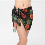 2025 Summer Women's Short Skirt Print Beach Chiffon Silk Scarf Hanging Half-Dress Skirt HZ1208