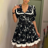 Women's 2025 Suit New Casual Print V-Neck Shirt Broad Leg Pants Women's Spring Suit HZ1208