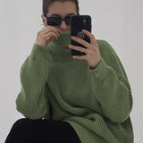 2025 Hot Spring And Autumn Imitation Sting Cardigan Women Lazy Wind Loose Sweater Jacket Soft Long-Sleeved Knitted Shirt HZ1208