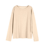 2025 New Long-Sleeved Snowflake T-Shirt Women's Summer Thin Carmeat Round-Neck Loose Temperament Shirt HZ1208