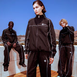 Autumn And Winter Sports Suit Wind Jacket Simple Street Fashion Zipper Solid Color Coat Men And Women HZ1208