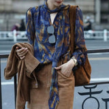 Autumn And Winter New Round Collar Collar Collar Jersey Tweed Blouse Design Sweater Temperament Lazy Blouse Woman HZ1208