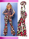 2025 Hot Women's Hippie Clothing Fashion Wide Leg Horn Pants Clammed Trousers + Headscarve HZ1208