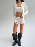 Exploding Knitted Shirt Home Cardigan Short Vest Shorts Light Pink White Optional Comfortable Fashionable Autumn And Winter Woman HZ1208