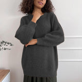 Autumn And Winter Ins Style Imitation Marince Sweater Women Lazy Style Temperament Loose Ultra-Soft Knitted Tops Women HZ1208