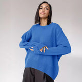 Autumn And Winter Explosion Of Women's Knitted Shirt Round-Neck Solid Color Loose Sweater HZ1208