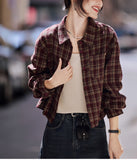 Autumn And Winter New Round Collar Collar Collar Jersey Tweed Blouse Design Sweater Temperament Lazy Blouse Woman HZ1208