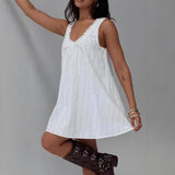 2025 New Spring And Summer Sexy Lace Spliced Bow Vest Doll Dress HZ1208