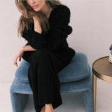 2025 Hot Spring And Autumn Imitation Sting Cardigan Women Lazy Wind Loose Sweater Jacket Soft Long-Sleeved Knitted Shirt HZ1208