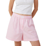 2025 Women's Mid-Rise Shorts Loose Leisure Resort Style Women's Comfortable Three Button Pants HZ1208