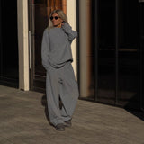 Explosion High Open Fork Tight Skirt Wool Set Unique Open Design Autumn And Winter Elegant Fashion Pure Color Woman HZ1208