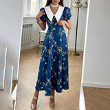 2025 Women's Autumn New Temperament V-Neck Print Wide Leg Pants Fashion Casual Set 661 HZ1208