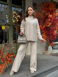 Autumn And Winter Long Sleeves Of Loose Casual Trousers Sweater Set Women Hot Selling Fork Set HZ1208