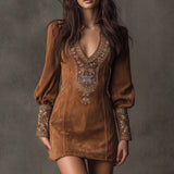 2025 Summer Set Printing V-Neck Bat Sleeve Blouse Long Pants Fashion Two-Piece HZ1208