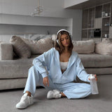 Autumn And Winter Long Sleeves Of Loose Casual Trousers Sweater Set Women Hot Selling Fork Set HZ1208