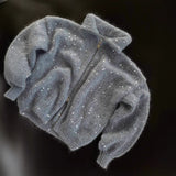 Autumn And Winter New Hooded Tight Coats Fashion Simple Jacket Sweater Women Loose Solid Color Wool HZ1208