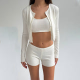 Exploding Knitted Shirt Home Cardigan Short Vest Shorts Light Pink White Optional Comfortable Fashionable Autumn And Winter Woman HZ1208