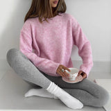 Autumn And Winter Ins Style Imitation Marince Sweater Women Lazy Style Temperament Loose Ultra-Soft Knitted Tops Women HZ1208