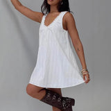 2025 New Spring And Summer Sexy Lace Spliced Bow Vest Doll Dress HZ1208