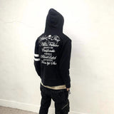 High Street Color Double Hat Design Letter Hooded Cardigan Autumn And Winter Loose Y2K Sweater Set HZ1208