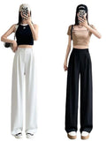 White Suit Pants Hanging Woman Summer Small High-Grade Ice Silk Impenetrable Narrow Version Of Casual Straight Pants HZ1208